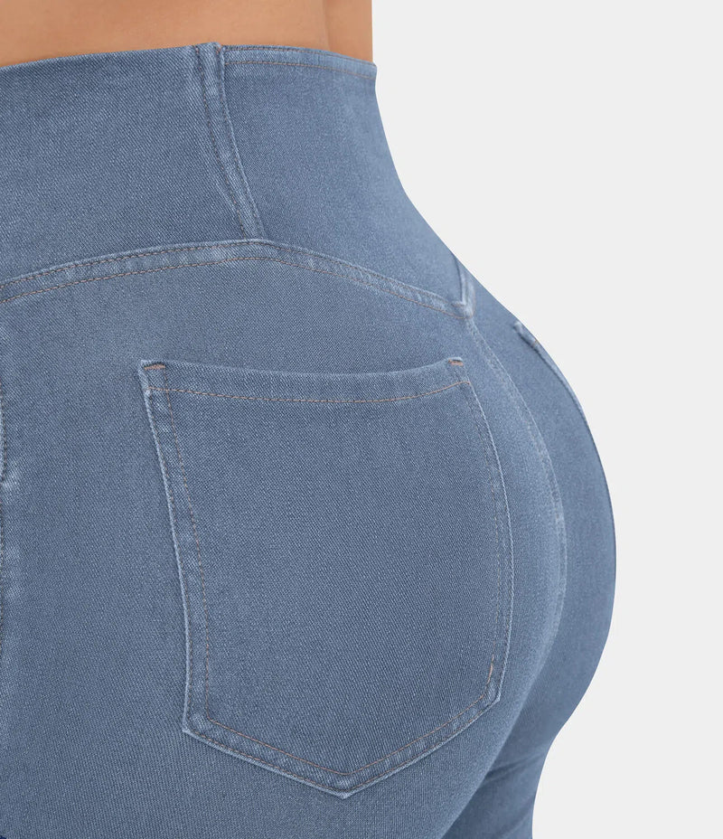 Calça Jeans de Cintura Alta Cruzada [ÚLTIMO DIA DE VENDA 🔥] F